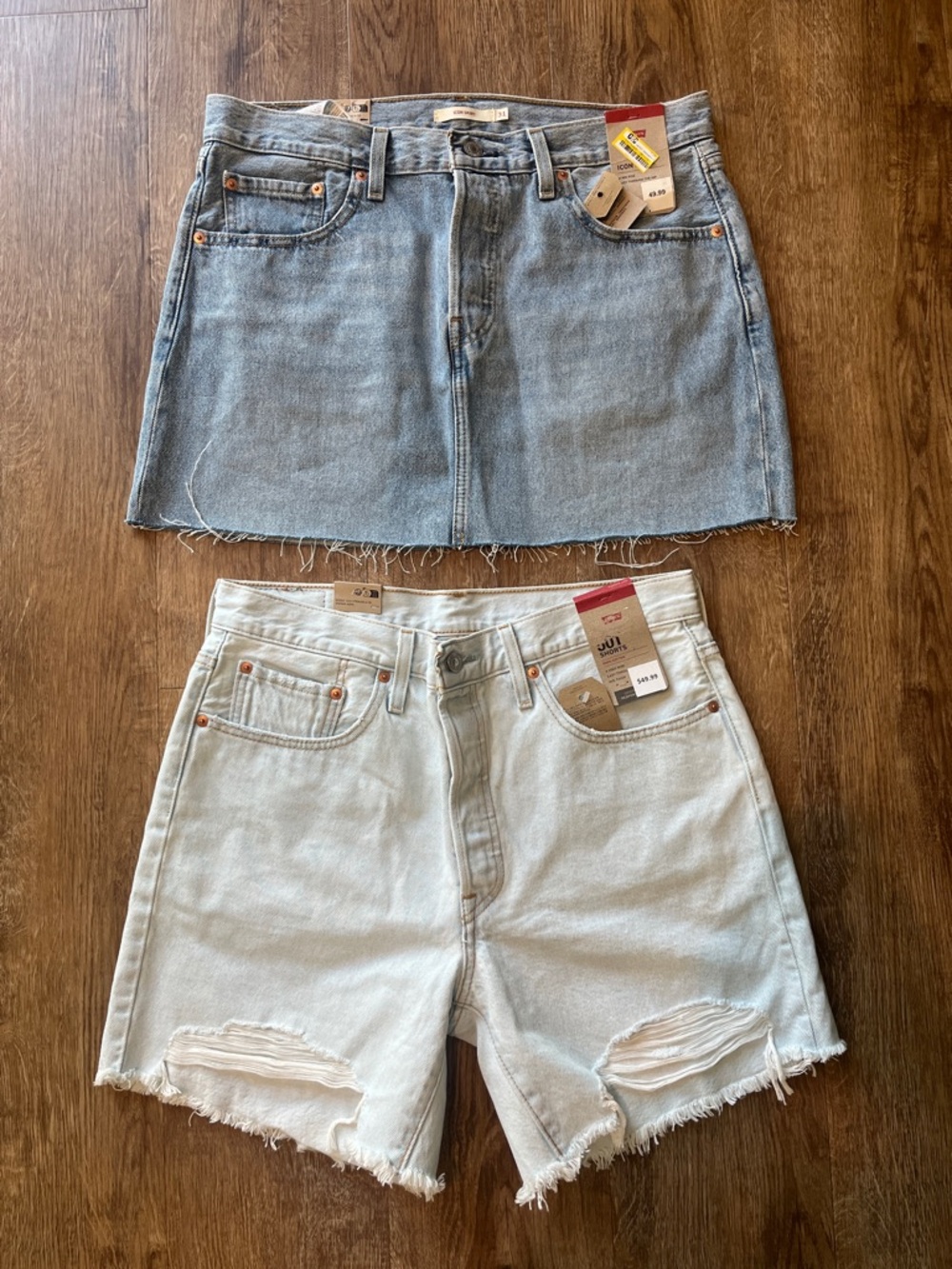 Levi’s Size 31 Denim Bundle — NWT — Skirt + Shorts